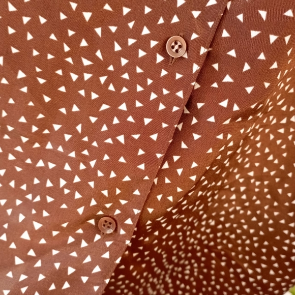 Brown Satin Oversized Plus Shirt - Picture 12 of 13